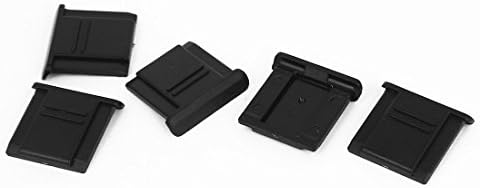 uxcell 5 Pcs Camera Hot Shoe Cover Protector Cap, Universal Plastic Hot Shoe Level Protective Cover for Dgital DSLR SLR Camera Black by uxcell