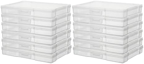 novelinks 12 Pack 5"x7" Clear Photo Storage Boxes and Photo Box Organizers by novelinks