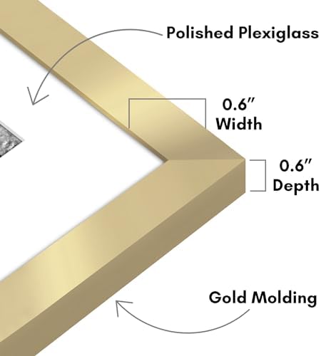 Americanflat 9x12 Picture Frame 5-Pack - Matted to 6x8 - Gold - Image 3