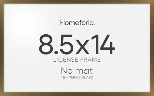 Homeforia 8.5x14 Bronze Marriage License Frame, High-End Metal, Glass by Homeforia