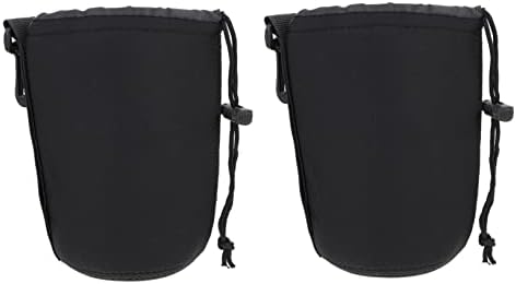 SHOWERORO Neoprene Camera Lens Pouch Universal Lens Bag for Dslr Camera Lenses Shockproof and Water-Resistant Protective Case with Drawstring 2-pack 5.51 X 3.74 X 3.74 in by SHOWERORO