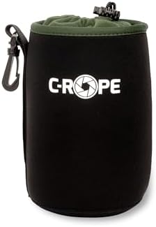 C-Rope Neoprene Lens Pouch with Fleece Lining, Lens Case for Lenses and Camera Accessories, black, L, Functional, robust by C-Rope