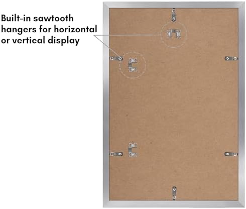 Americanflat 12x18 Poster Frame 5-Pack - Matted to 11x17 - Silver - Image 6
