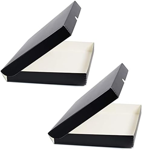 Lineco Clamshell Archival Storage Box, 11.5x17.5x1.75 In, Black, Pack of 2 by Lineco