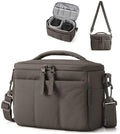 BAGSMART 2 in 1 Quilted Camera Sling Bag for Mirrorless, Charcoal Grey by BAGSMART
