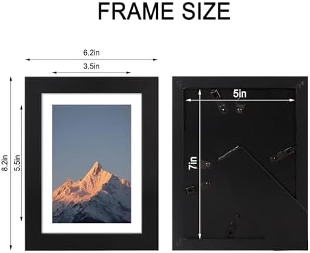 5x7 Picture Frame Set of 4 with Real Glass, Wall & Tabletop Display - Image 7
