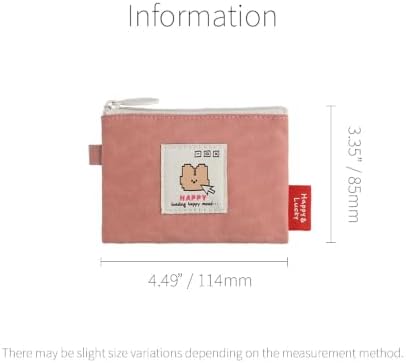 Monolike Happy and Lucky Card Case, Pink - Small Nylon Pouch, Portable Keychain Coin Purse, Waterproof Card Sleeve, Compact Daily Organizer Case - Image 2