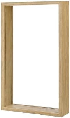 M METERXITY 1-Pack Dried Flower Frame, 7 x 12 Inch Double Acrylic Wooden Dried Flower Photo Floating Frame for Tabletop/DIY/Handicrafts [Wood Color] - Image 7