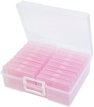 4" x 6" Photo Storage Case with Handle, 16 Inner Photo Organizer Keeper, Extra Large Storage Picture Boxes, Seed Storage, Transparent Craft Keeper (Purple) by Naivees