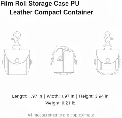 Compact PU Leather Film Roll Case for 35mm & 120 Format - Portable Storage Pouch with Keychain Loop - Image 7