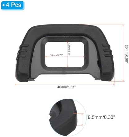 PATIKIL DK-21 Viewfinder Eyepiece Eyecup, 4 Pack Camera Eye Cup Protector for Nikon D7000 D90 D40 D50 D70/D70S D80 D200 D300 D600 D610 D750 Digital Camera Block Flare Resistance, Black - Image 2