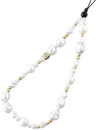 Beaded Phone Charm Lanyard Strap Girly Style Fixed Beads Pearl Lanyards by Staqlo