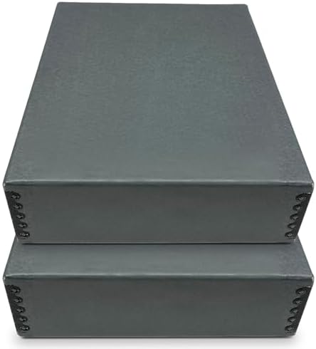 Golden State Art, Archival Storage Box, Gray, 9.75x12.75x3 Inch, Pack of 2 by GoldenStateArt