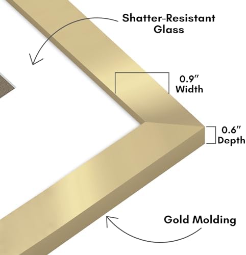 Americanflat 8x12 Poster Frame - Engineered Wood - Gold - Image 3