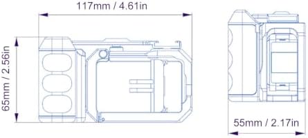 Alomejor Camera Cage with Wood Side Handle, for Action 6, Aluminum Alloy, Seesaw Shutter Extender Bar, Cold Shoe Mount, Modular Design, for Photography - Image 4