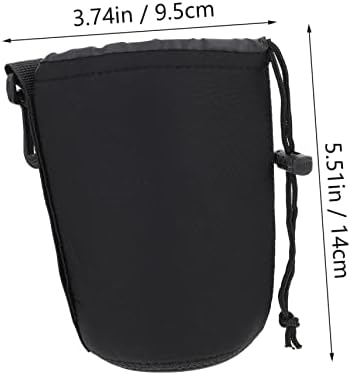 SHOWERORO Neoprene Camera Lens Pouch Universal Lens Bag for Dslr Camera Lenses Shockproof and Water-Resistant Protective Case with Drawstring 2-pack 5.51 X 3.74 X 3.74 in - Image 2