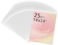 Frametory, 25 Pack 18 3/8" x 24 1/8" Acid-Free Clear Plastic Bags by Frametory