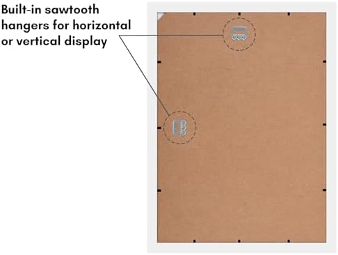 Americanflat 12x16 Picture Frame with Shatter-Resistant Glass - Use as 8x12 Frame with Mat or Display 12x16 Photo Without Mat - Signature Collection - Picture Frames for Wall Display - White - Image 6