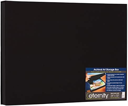 HG Art Concepts Eternity Archival Clamshell Photo Storage Box, Black - 24"x32" - For Storing Artwork, Photos & Documents, Deluxe Acid-Free, Sturdy & Lined With Archive-Quality Paper by HGArtConcepts