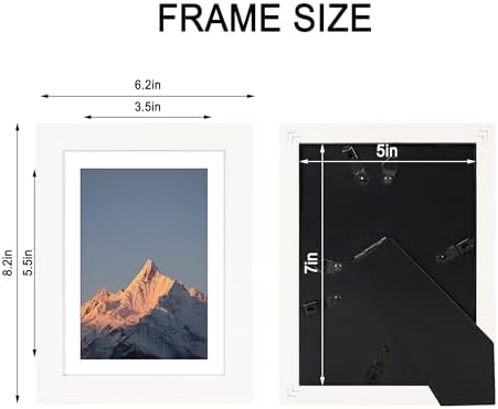 5x7 Picture Frame Set of 4 with Real Glass, Wall & Tabletop Display - Image 7