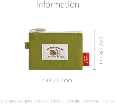 Monolike Happy and Lucky Card Case, Green - Small Nylon Pouch, Portable Keychain Coin Purse, Waterproof Card Sleeve, Compact Daily Organizer Case - Image 2