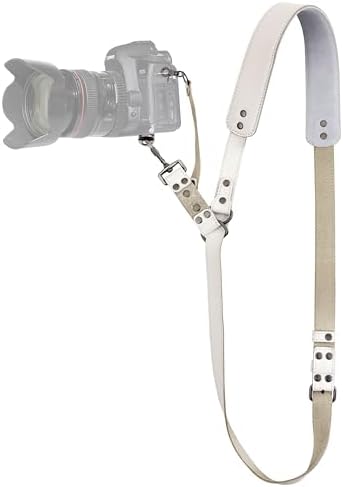 Padwa Lifestyle White Single Camera Harness Strap for One Camera - Professional Single Full Grain Leather Camera Harness with Thick Padded,Quick Release Gear DSLR Camera Straps for Photographers by PadwaLifestyleCameraStrap