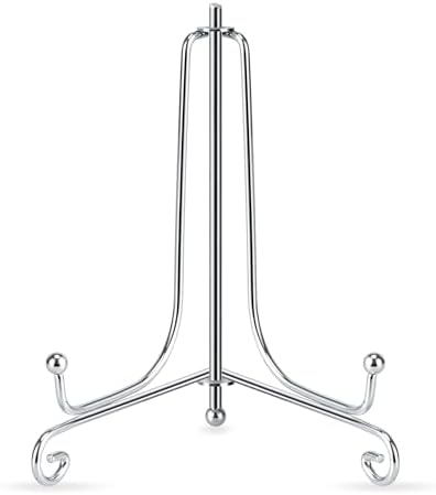 Artliving Plate Stands for Display, 5 Inch Decorative Plate Holder, Metal Picture Stand for Table, Small Easels for Display Card, Photo, and PSA Slab - Ideal for Party and Wedding (Silver, 2 Pack) by Artliving