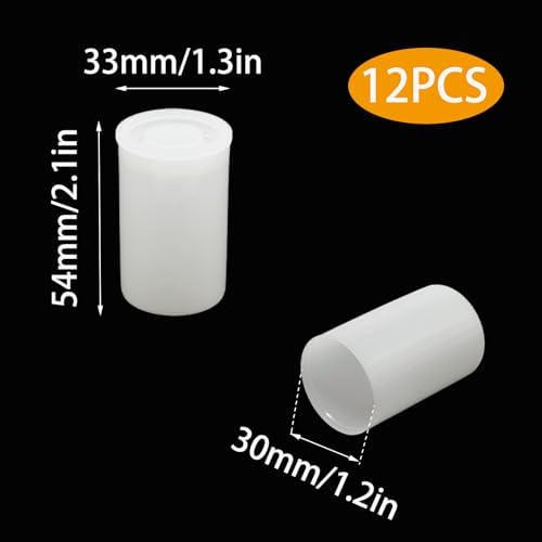 12Pcs White 35mm Caliber Plastic Film Canisters with Lids - Image 2