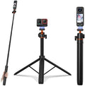 Tripod for Insta360 X5 X6 ACE Pro 2, 55” Selfie Stick Quick Release Extension Rod Table Desk Portable Handle Grip Stand with Cold Shoe for Insta 360 X5 X6, ACE Pro 2, X4 Air Accessories by BRDRC