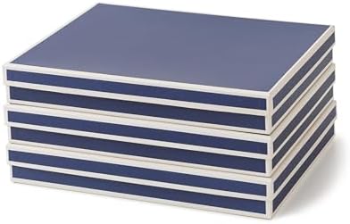 Soul & Lane - Letter Size Document Storage Boxes with Lids, Set of 3, Blue by SoulLane