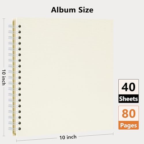 Vienrose Scrapbook Album,80 Pages,10x10 Inch,Sophora Beige - Image 6