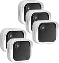 Silicone Case Cover for All-New Blink Outdoor 4 (4th Gen) - Weatherproof Protective Skin Cover with Hat Brim for All-New Blink Outdoor 4 & 2K Smart Security Camera (White, 5 Pack) by QOPOTO