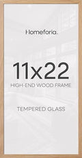 Homeforia 11x22 Natural Oak Newspaper Picture Frame, High-End Wood, Glass by Homeforia