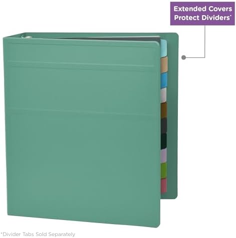 Carstens 3-Inch Heavy Duty 3-Ring Binder - Side Opening, Mint, Durable Plastic, Precision No-Gap Rings, Waterproof Cover, No Pockets, Holds 400 US Letter Sheets, BPA-Free, Made in USA (1748-3R) - Image 5