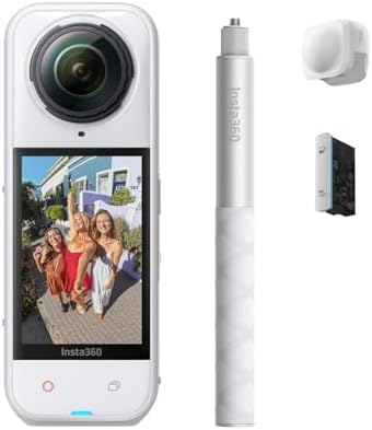Insta360 X5 Starter Bundle Satin White - Waterproof 8K 360° Action Camera, Leading Low Light, Invisible Selfie Stick Effect, Rugged & Replaceable Lens, 3-Hour Battery, Clear Audio, Stabilization by Unknown