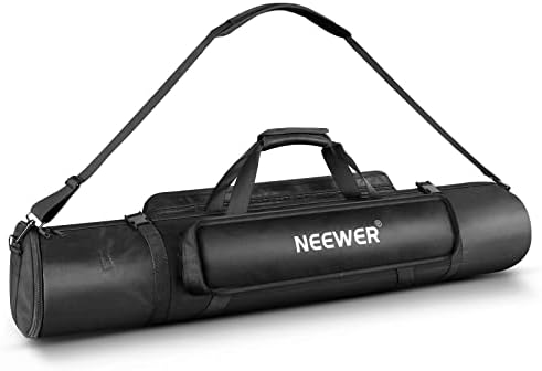 Neewer Tripod Carrying Case, Heavy Duty Waterproof Nylon Bag with Handles & Shoulder Straps, Compact Case with Full Length Zippered Closure, External Pocket for Light Stand/Boom Stand/Tripod, Black, by Neewer