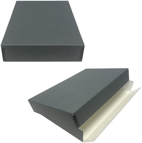 Lineco Drop Front Archival Storage Box, 11.75x18.25x3 in, Gray, 2 Pack by Lineco