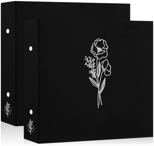 Lanpn Scrapbook Photo Album 12x12 2 Packs, Linen Cover Archival Acid Free Top Load 3 Ring Binder Folder Photo Book 12 x 12 with 30 Plastic Sleeves 60 Pages Black by Lanpn