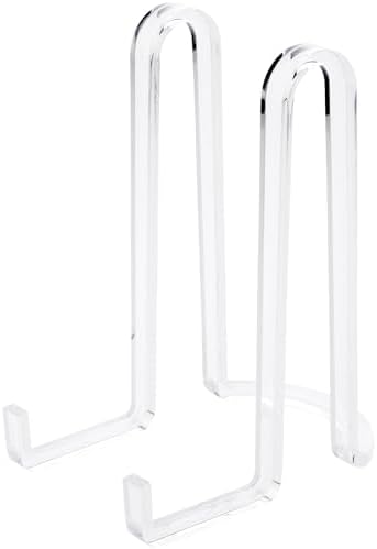 Plymor Clear Acrylic Ribbon-Style Display Easel, 7.5" H x 4" W x 6" D (2 Pack) by Plymor