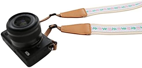 UNIKSTRAP Original Design Personalized Adjustable Camera Strap Embroidery Small Flowers On White, Fit for Canon Nikon Sony Olympus Interchangeable Lens Digital Camera/DSLR etc. - Image 3