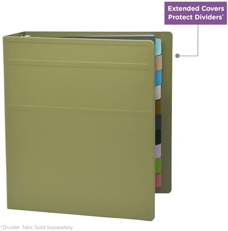 Carstens 3-Inch Heavy Duty 3-Ring Binder - Side Opening, Sage, Durable Plastic, Precision No-Gap Rings, Waterproof Cover, No Pockets, Holds 400 US Letter Sheets, BPA-Free, Made in USA (1714-3R) - Image 5
