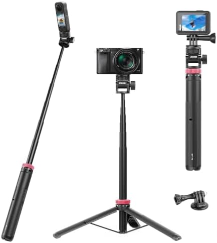 ULANZI MT-71 Tripod Selfie Stick & Vlog Handle with Magnetic Quick Release&1/4'' Screw, 59in Extendable Lightweight Tripod Stand (7-Section) for DJI Pocket 3/Insta360 X5 X4 X3 Series by ulanzi