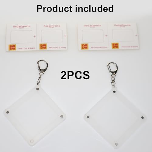 2PCS 35mm Film Protector Keychain Set – Transparent Magnetic Acrylic Case, 7x7cm Display Frame with 5x5cm Clip, Secure & Stylish Film Storage, Double Set for Couples & Friends - Image 3