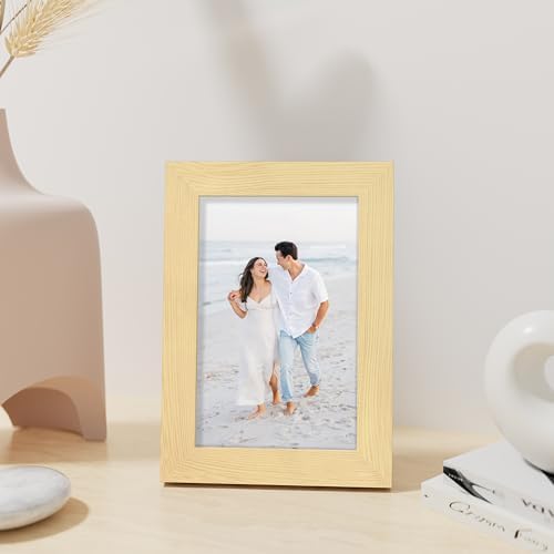 Vittanly 4x6 Picture Frame Made of Solid Wood for Wall or Tabletop, Natural - Image 4