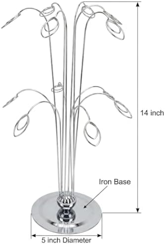 HOHIYA 14" Photo Display Tree with 12 Clips Stainless Steel Stand - Image 5