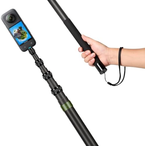 17-118"/3.0m Carbon Fiber Invisible Selfie Stick 9.8ft Extended Super Long Pole for Insta360 X5/X4 Insta 360 X3 ONE X2, ONE R, ONE X, ONE GO 3S 3 2 Gopro Max Action Camera Accessories - Image 6
