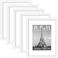upsimples 8.5 by 11 Picture Frame, Gallery Wall Frames Set of 5, White by upsimples