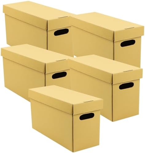 Lineco, Archival Storage Cartons, Acid-Free, 6x15x10 in, Tan, Pack of 5 by Lineco