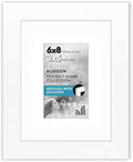 Americanflat 6x8 Picture Frame - Matted to 3x5 - Engineered Wood - White by Americanflat