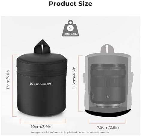 K&F CONCEPT Camera Lens Case, 3-Way Carry Pouch for Lens with Air Blower - Image 4